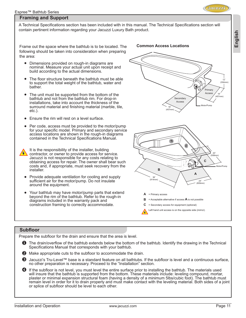 Jacuzzi U961000 User Manual | Page 11 / 28