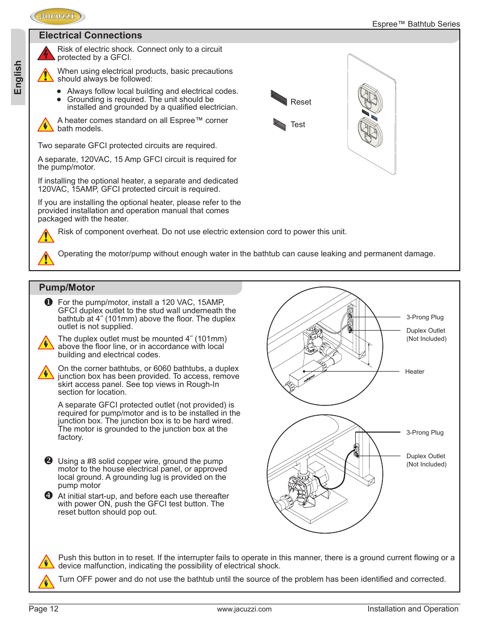 Jacuzzi U961000 User Manual | Page 12 / 28