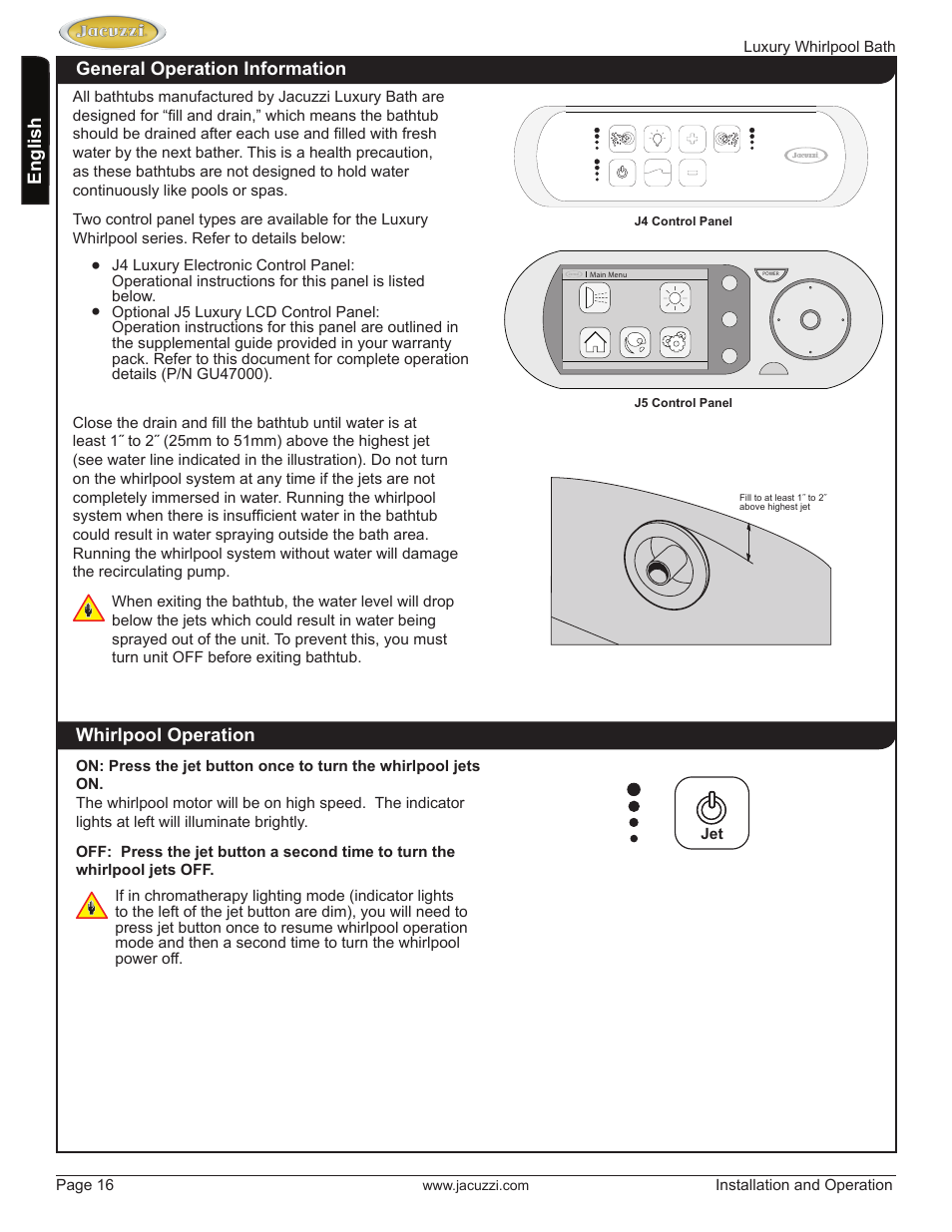 Jacuzzi HD84000 User Manual | Page 16 / 72