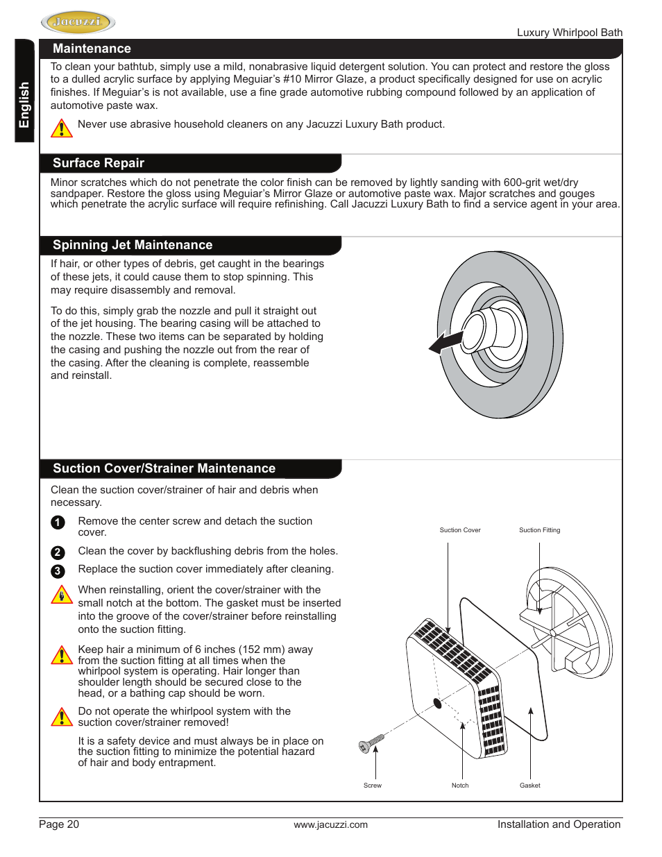 Jacuzzi HD84000 User Manual | Page 20 / 72