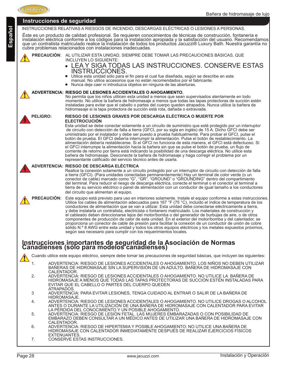 Jacuzzi HD84000 User Manual | Page 28 / 72