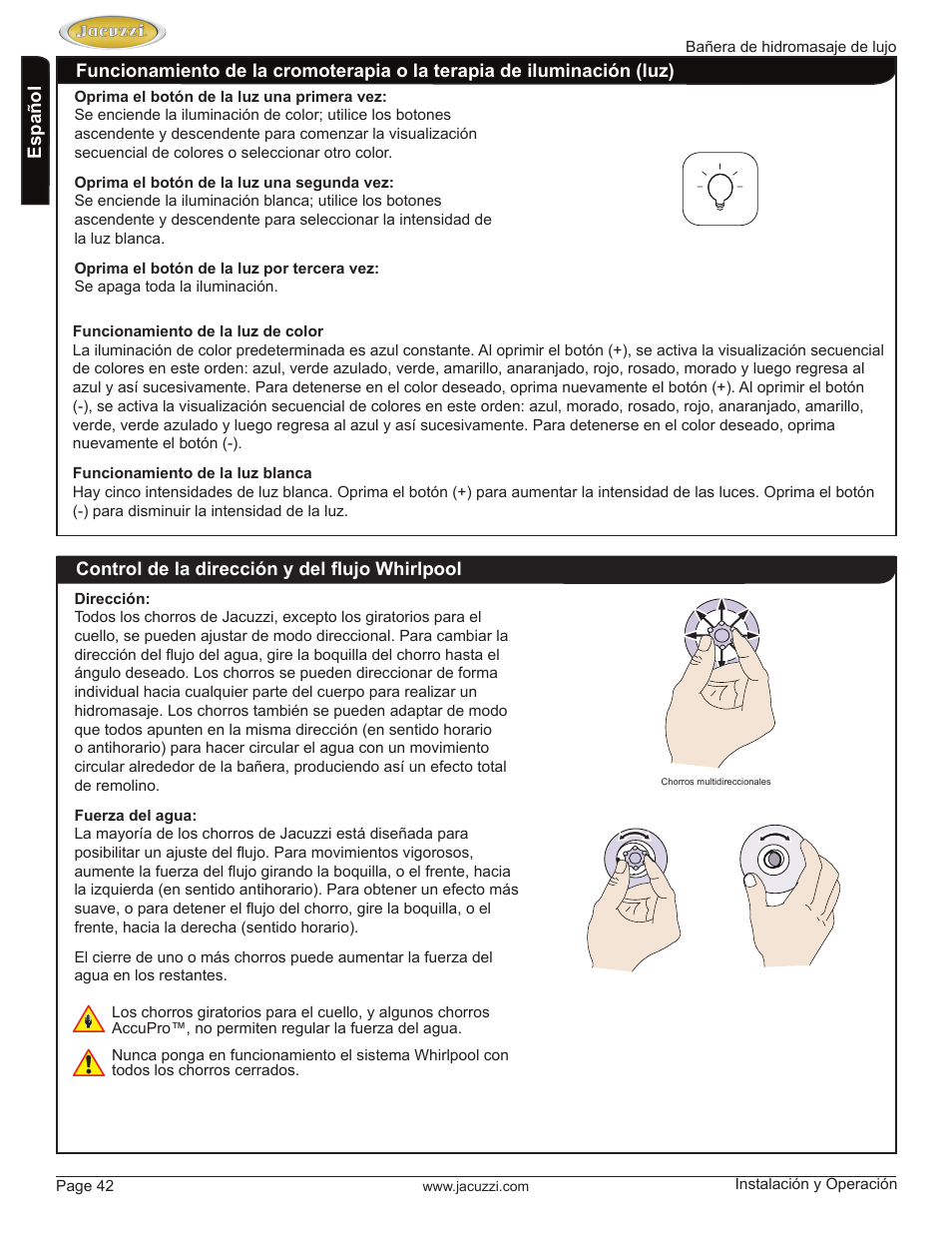 Jacuzzi HD84000 User Manual | Page 42 / 72