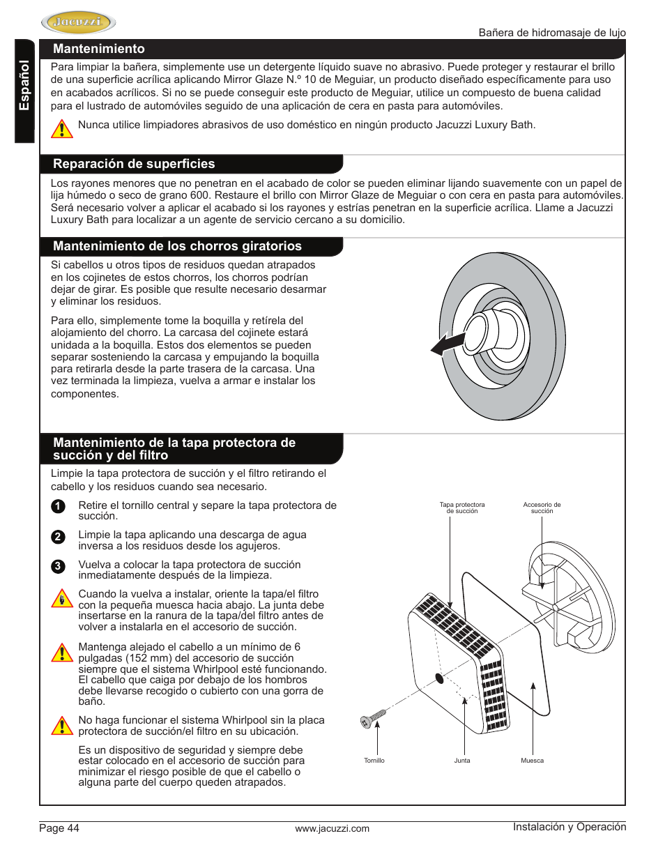 Jacuzzi HD84000 User Manual | Page 44 / 72