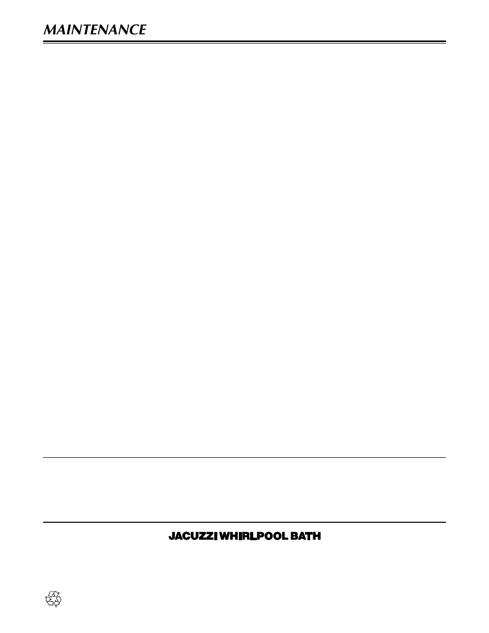 Maintenance, Covering your spa, Repairs to the acrylic | Cleaning your spa | Jacuzzi Z101 User Manual | Page 14 / 16