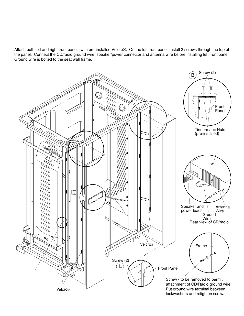 J-dream ii owner's manual, Attach front panels to unit, Cd d | Ba a c | Jacuzzi J-DREAM II User Manual | Page 26 / 36