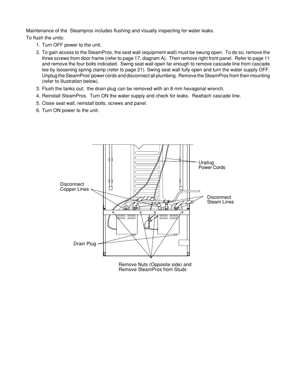 Care and maintenance of steampros | Jacuzzi J-DREAM II User Manual | Page 31 / 36