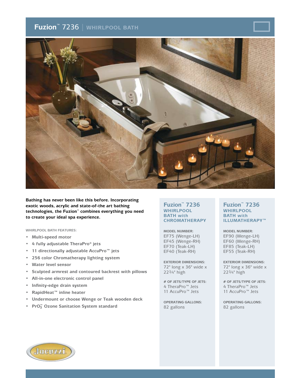 Jacuzzi Fuzion EF45 User Manual | 2 pages
