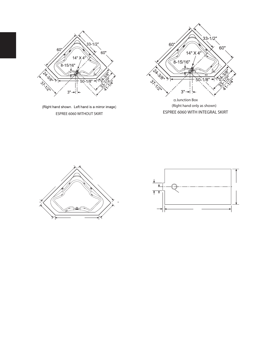 Rough-in | Jacuzzi U961000G User Manual | Page 10 / 54