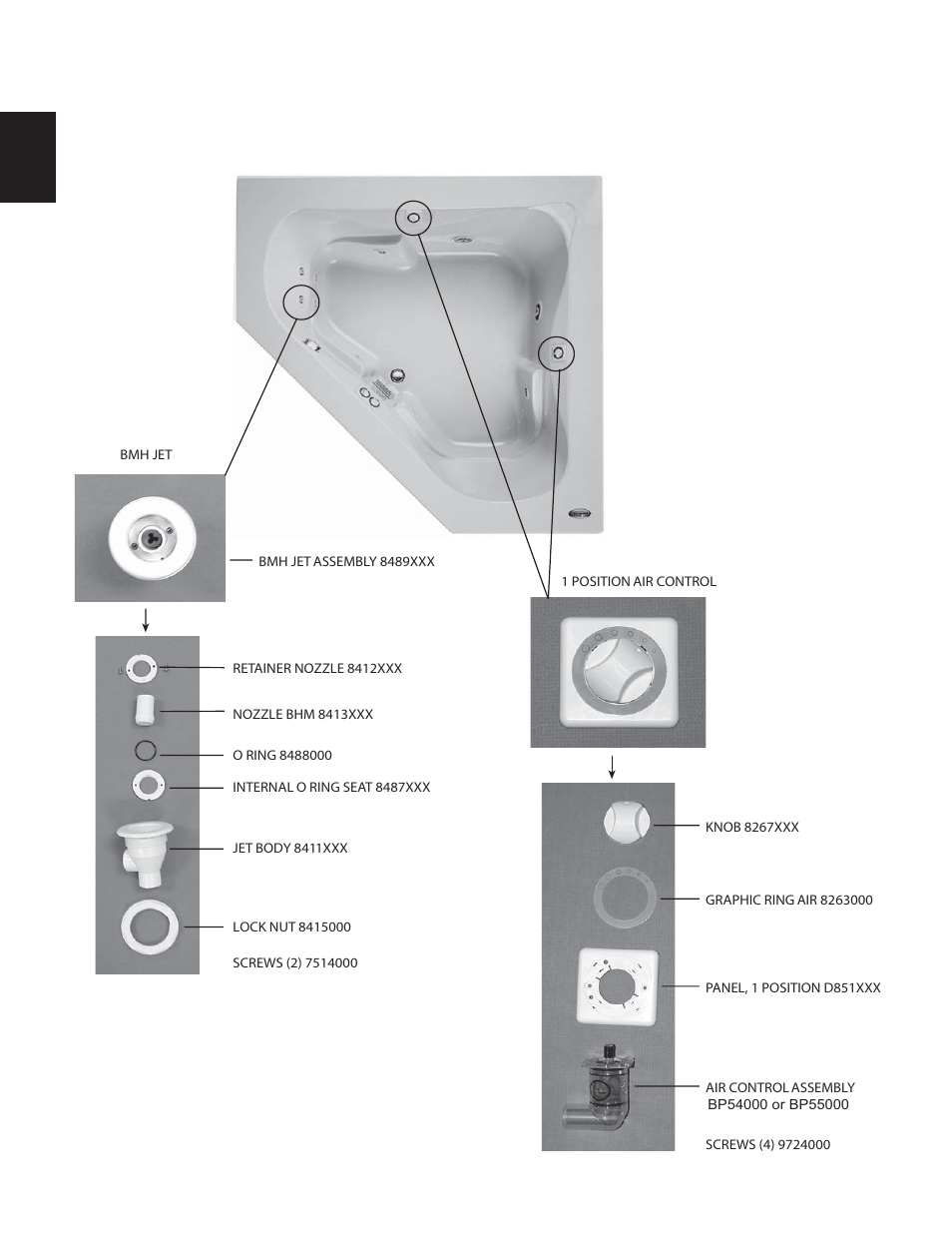 Repair parts | Jacuzzi U961000G User Manual | Page 21 / 54