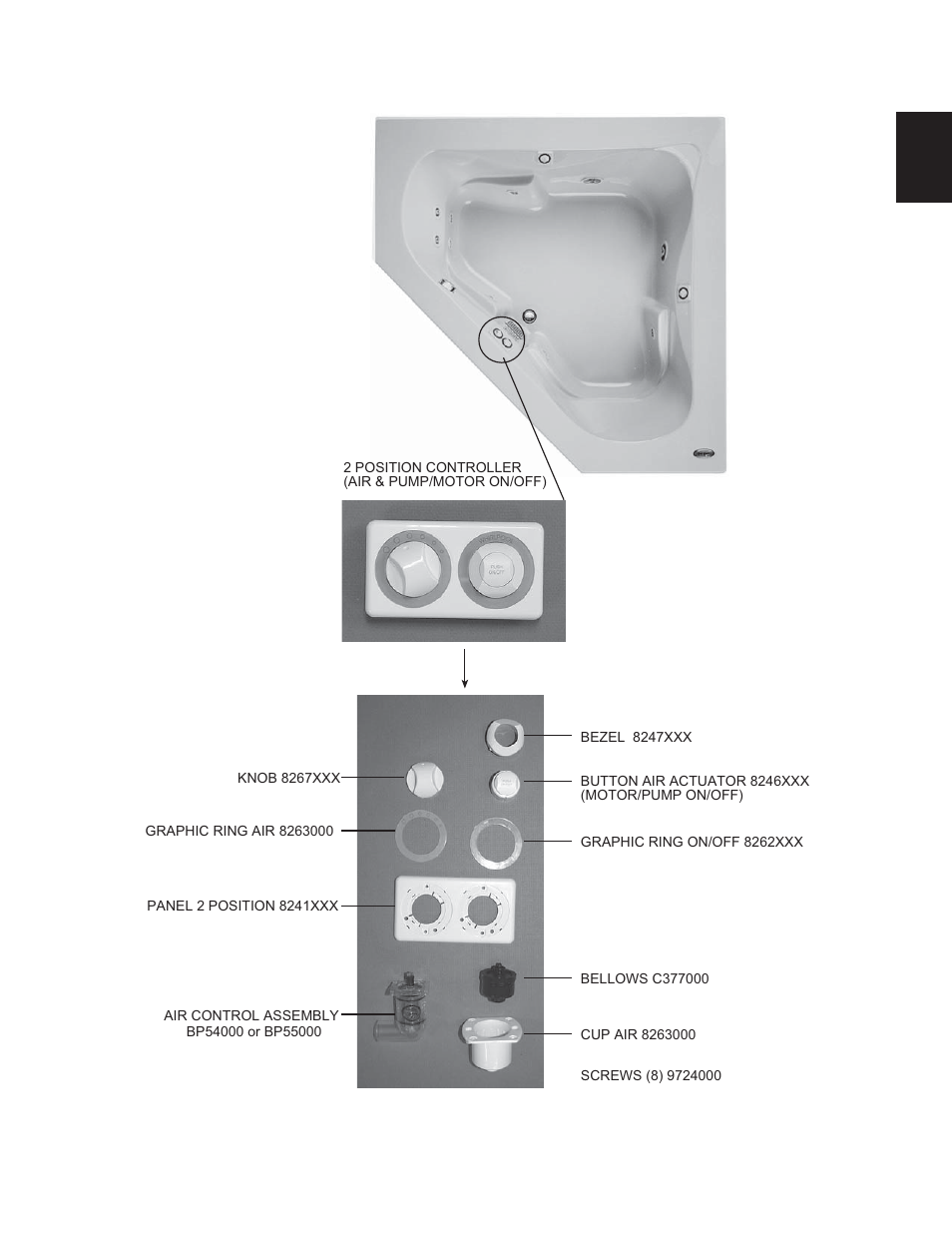 Repair parts | Jacuzzi U961000G User Manual | Page 22 / 54