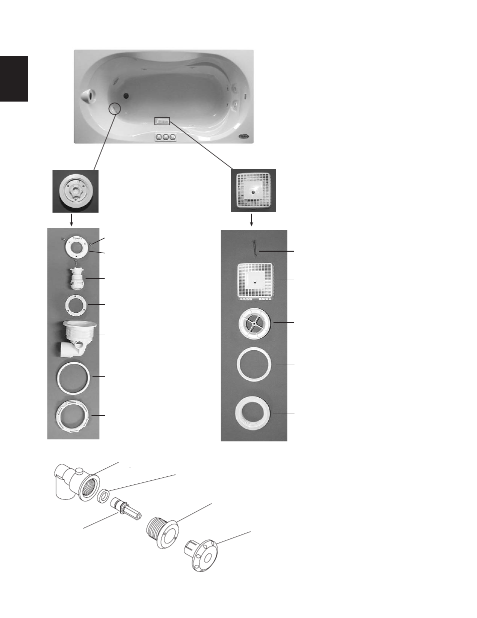 Repair parts, Back massage jet assy | Jacuzzi U961000G User Manual | Page 23 / 54