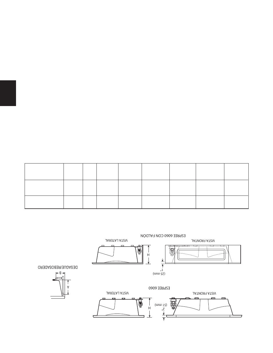 Especificaciones, Bañeras de esquina especificaciones | Jacuzzi U961000G User Manual | Page 47 / 54