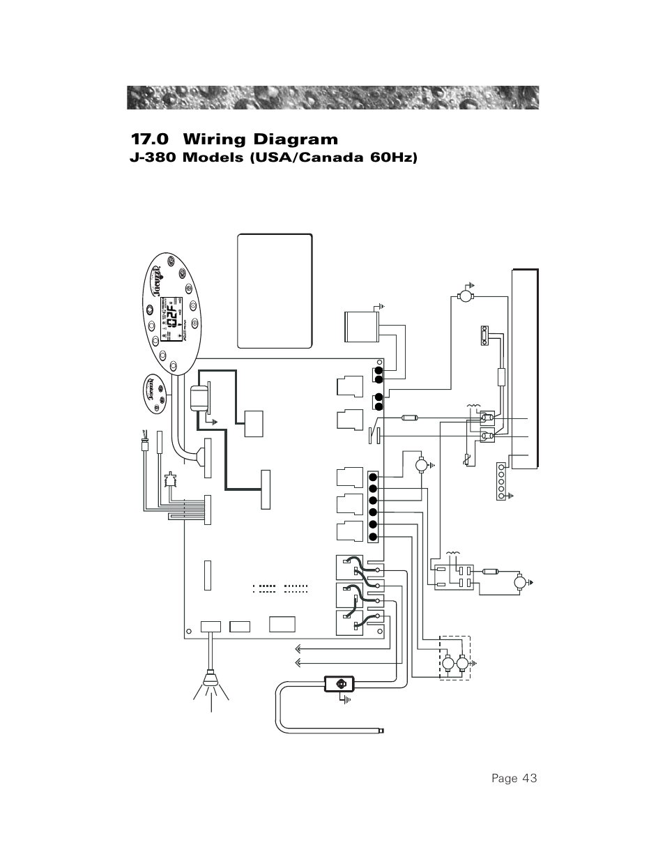 0 wiring diagram, j-380 models (usa/canada 60hz), 0 wiring diagram (60hz j-380 model), 0 wiring diagram | Page 43 | Jacuzzi LCD Series User Manual | Page 47 / 54