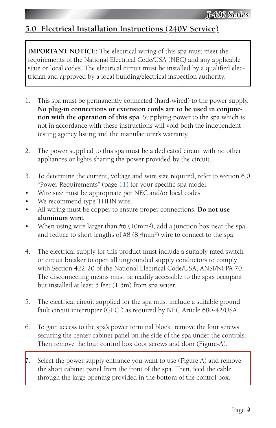 Jacuzzi J - 480 User Manual | Page 13 / 70