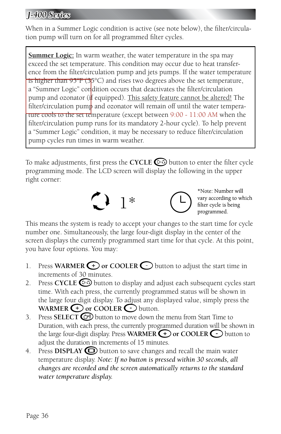 Jacuzzi J - 480 User Manual | Page 40 / 70