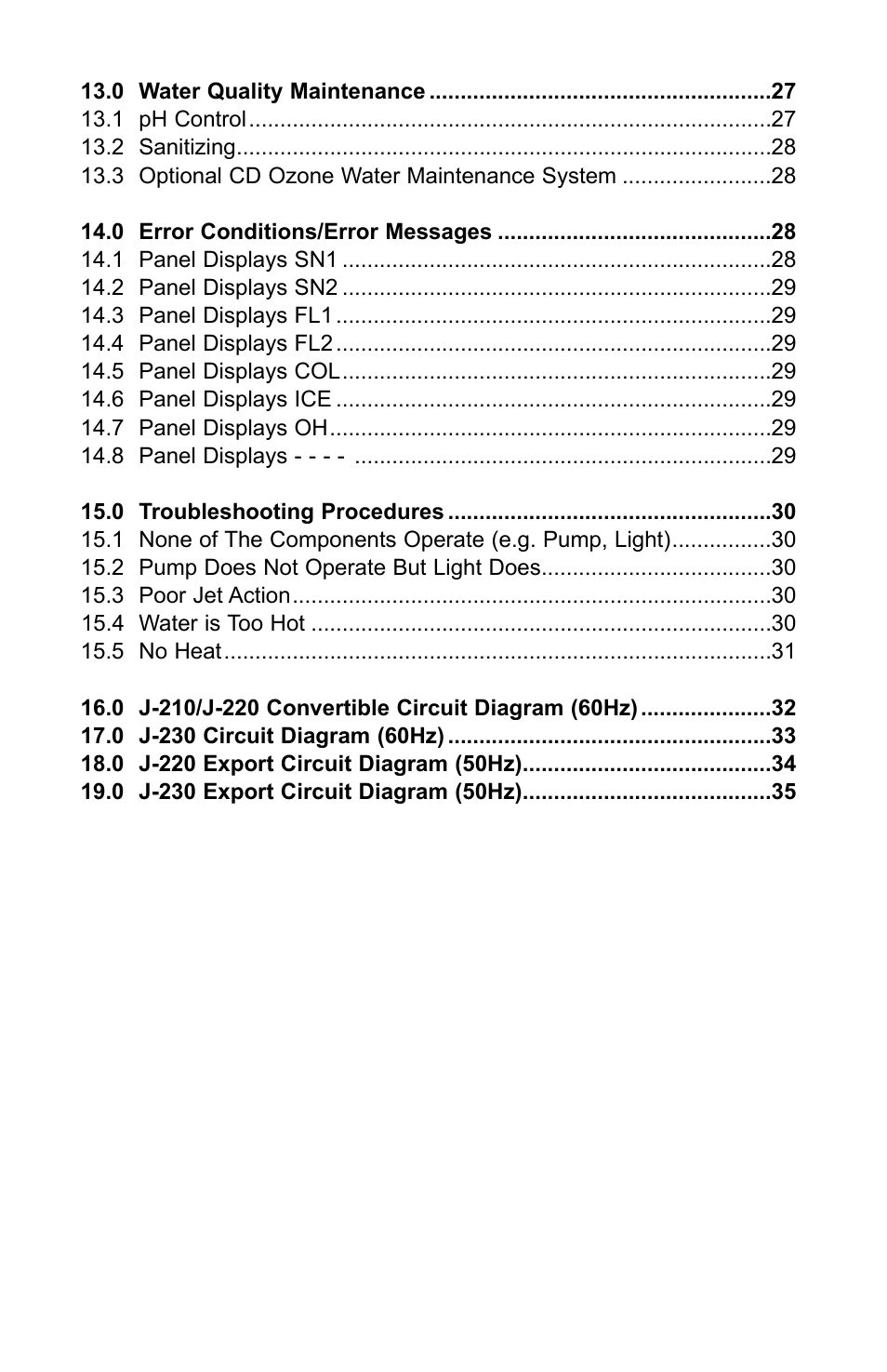 Jacuzzi LED SERIES J-230 User Manual | Page 4 / 43