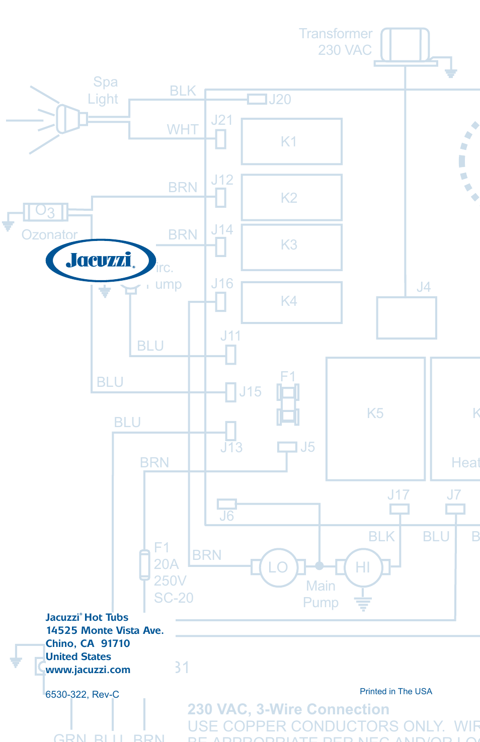 Rear cover | Jacuzzi LED SERIES J-230 User Manual | Page 43 / 43