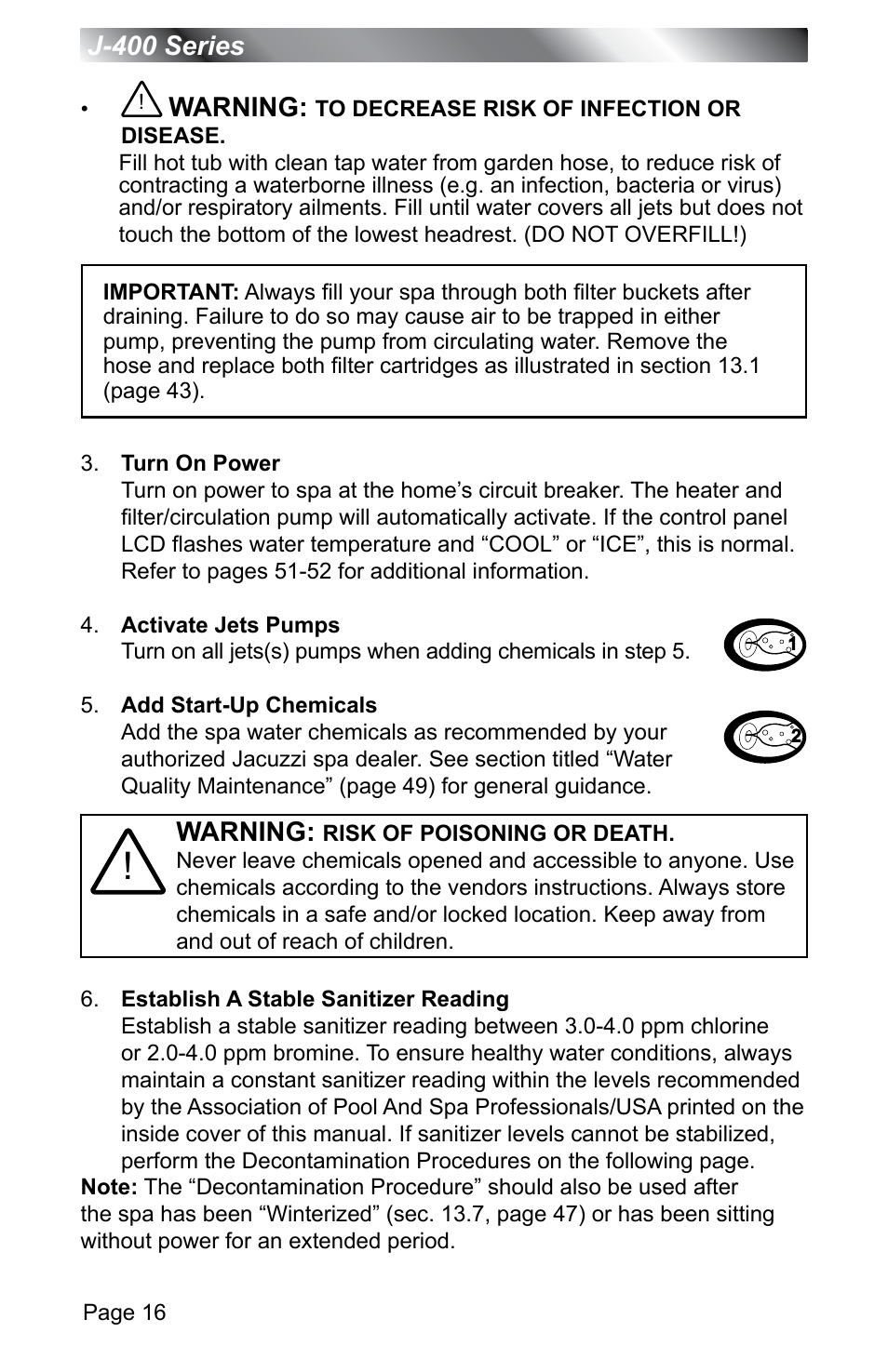 Jacuzzi J - 400 SERIES J - 460 User Manual | Page 21 / 77