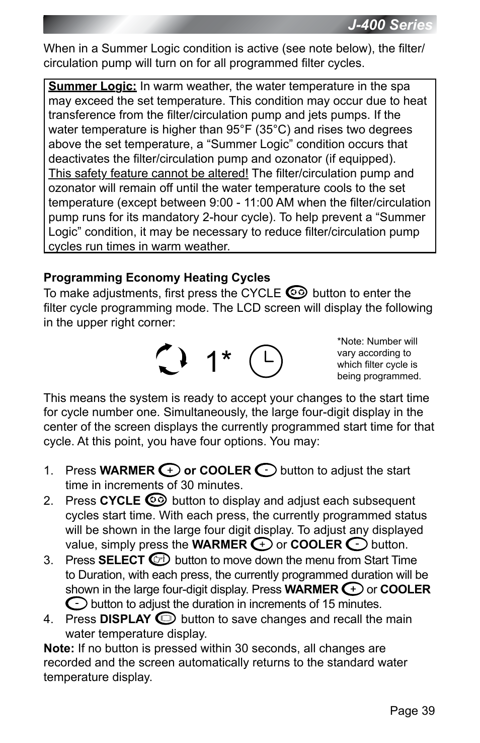 Jacuzzi J - 400 SERIES J - 460 User Manual | Page 44 / 77