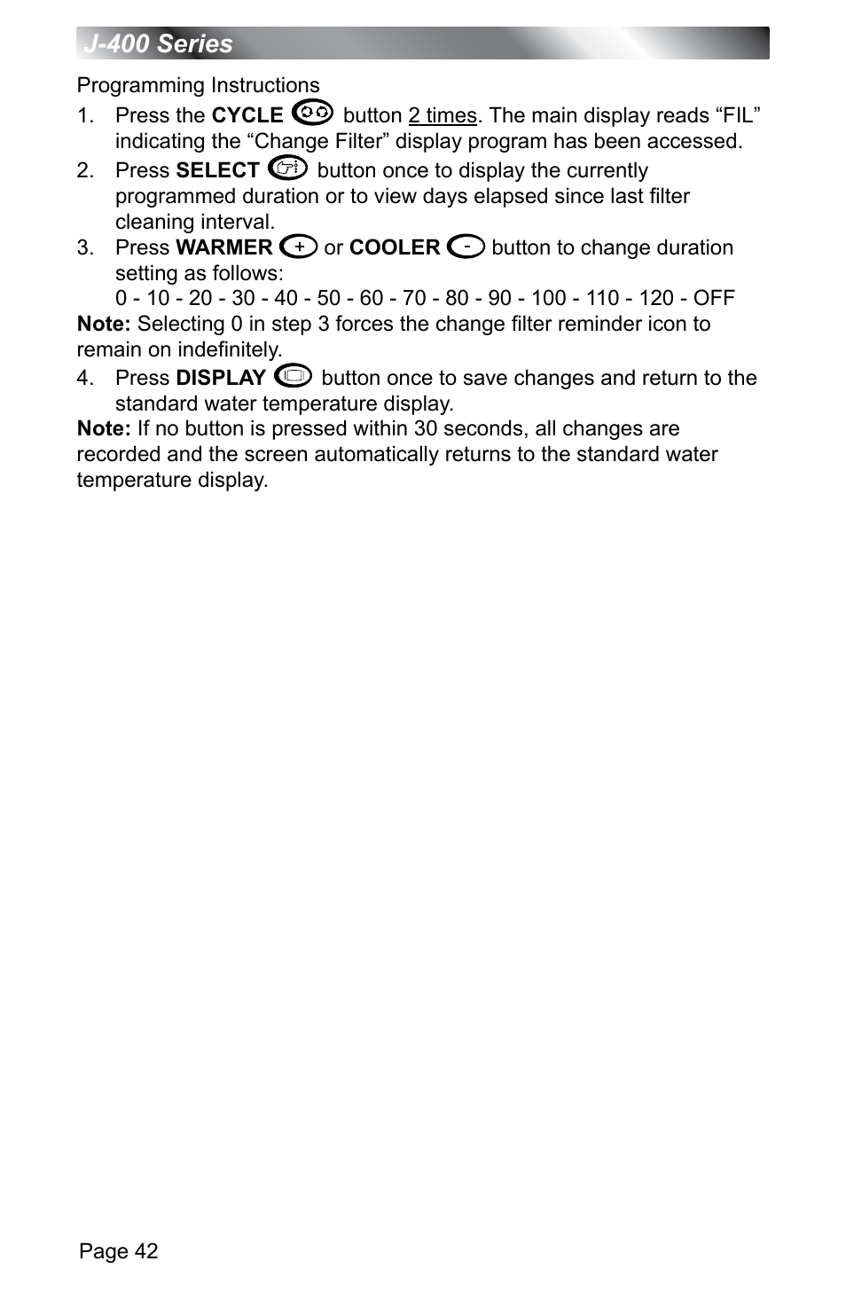 J-400 series | Jacuzzi J - 400 SERIES J - 460 User Manual | Page 47 / 77