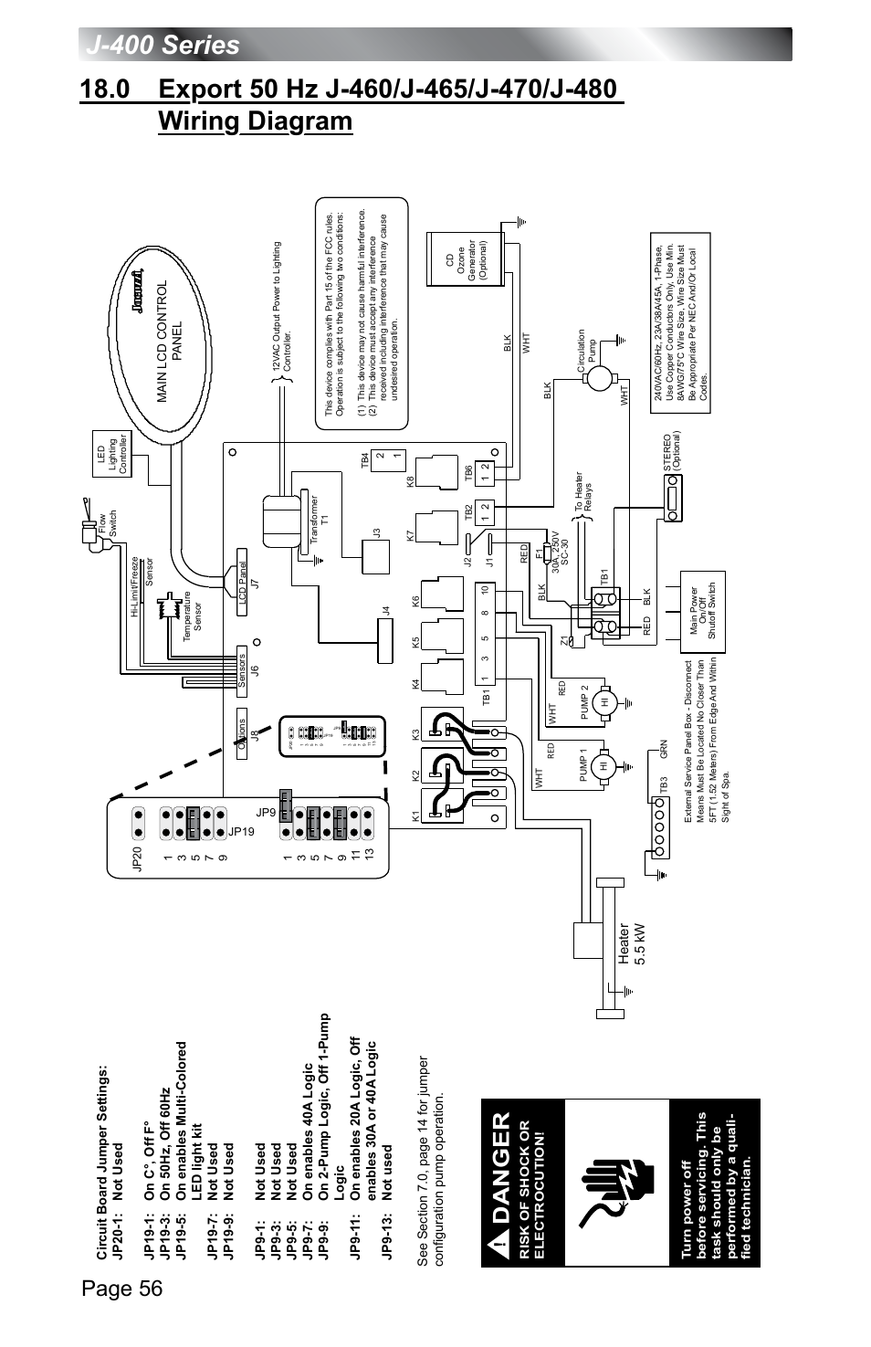Page 56, Danger | Jacuzzi J - 400 SERIES J - 460 User Manual | Page 61 / 77