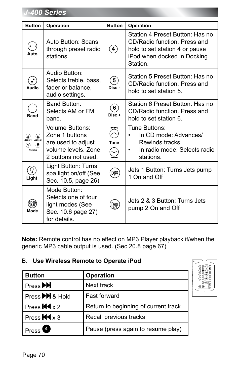 J-400 series | Jacuzzi J - 400 SERIES J - 460 User Manual | Page 75 / 77