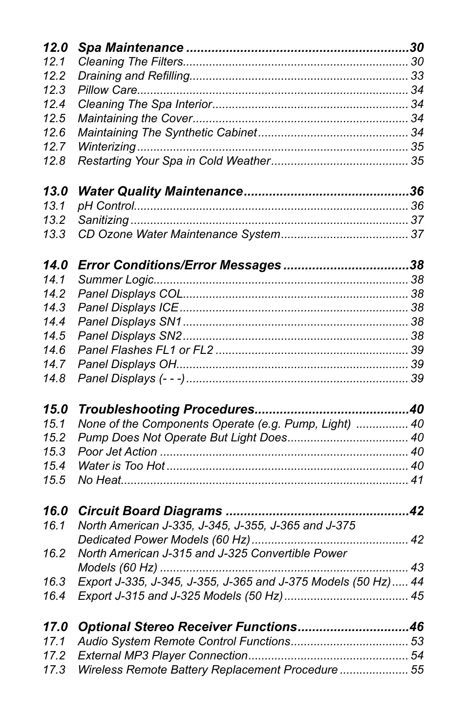 Jacuzzi J - 375 User Manual | Page 4 / 60