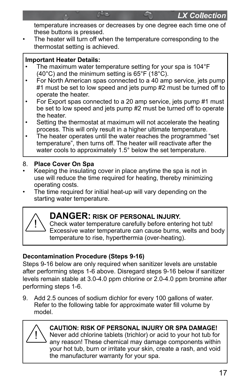 Danger | Jacuzzi J - LXL User Manual | Page 21 / 68