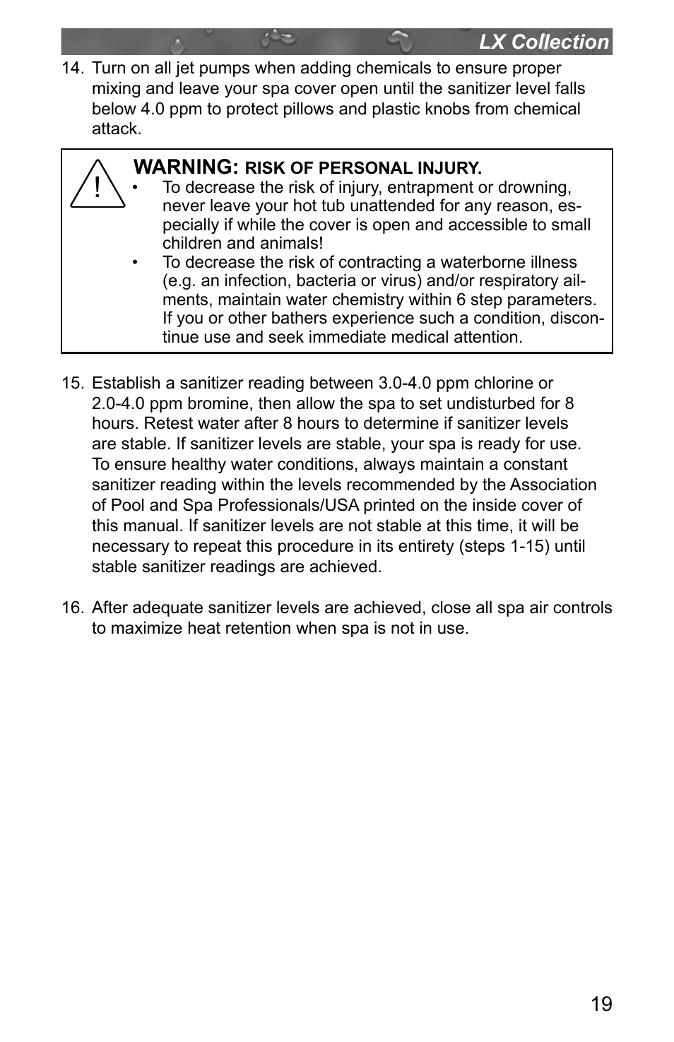 Jacuzzi J - LXL User Manual | Page 23 / 68