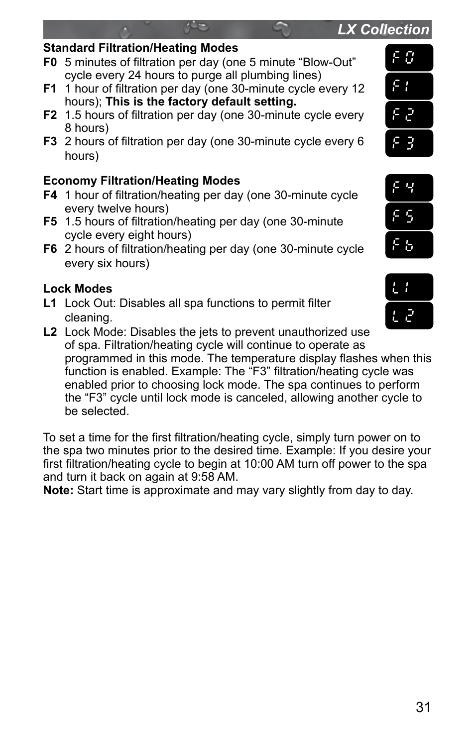 31 lx collection | Jacuzzi J - LXL User Manual | Page 35 / 68