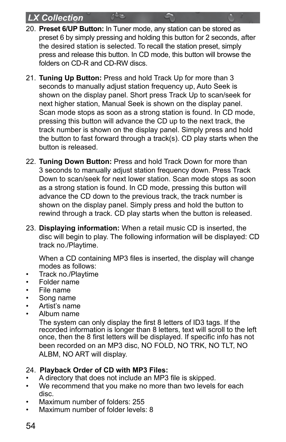 54 lx collection | Jacuzzi J - LXL User Manual | Page 58 / 68