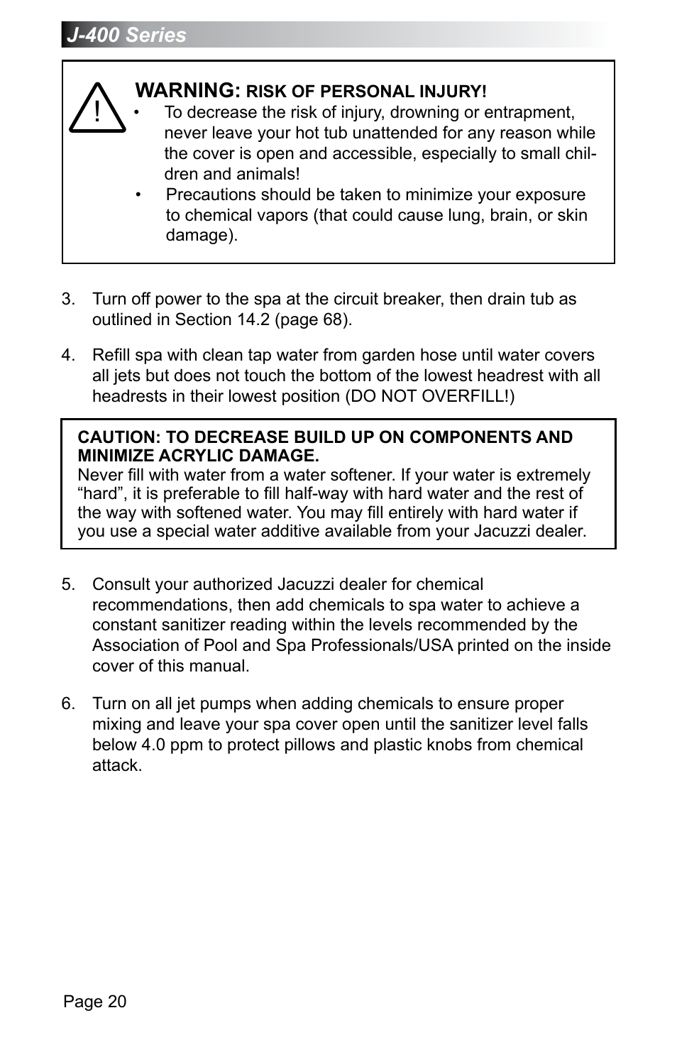 Jacuzzi J - 470 User Manual | Page 26 / 104