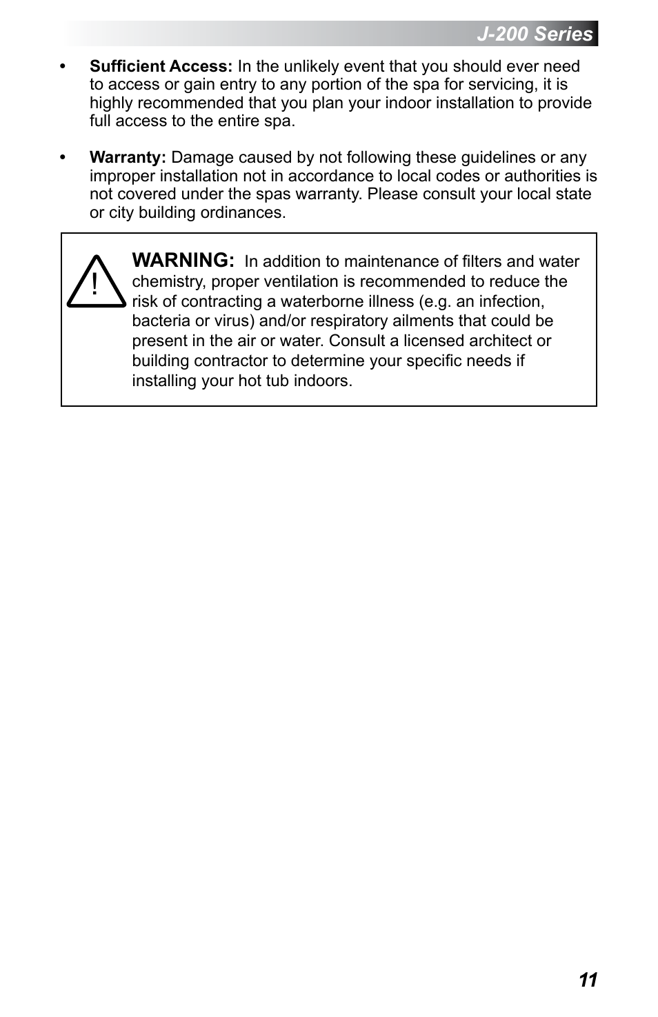 Jacuzzi J - 200 J - 230 User Manual | Page 15 / 64