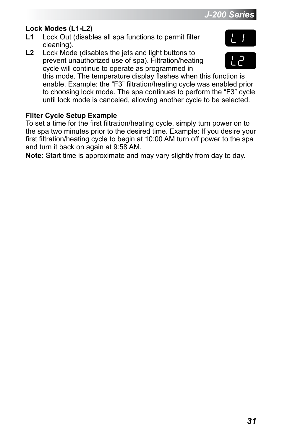 J-200 series | Jacuzzi J - 200 J - 230 User Manual | Page 35 / 64