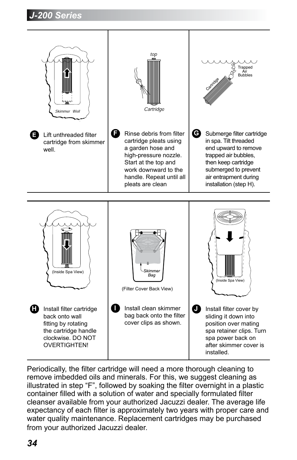 J-200 series | Jacuzzi J - 200 J - 230 User Manual | Page 38 / 64