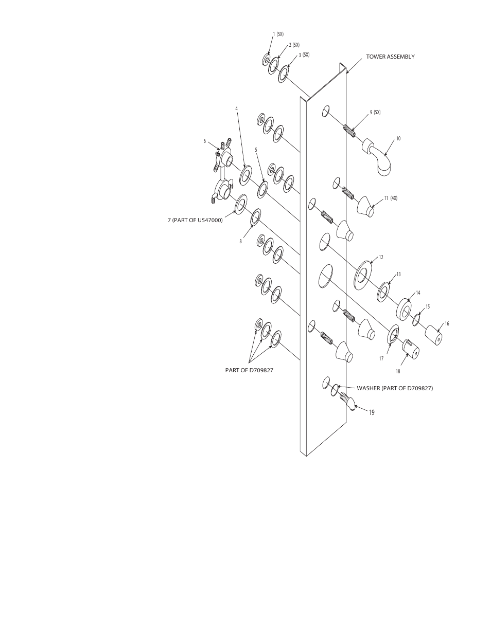 Tower fixtures repair parts | Jacuzzi BY82000 User Manual | Page 21 / 26