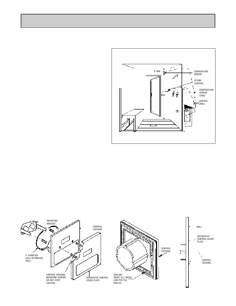Installation, Temperature sensor rough-in, Electrical rough-in | Electrical finish | Jacuzzi SteamPro User Manual | Page 13 / 22