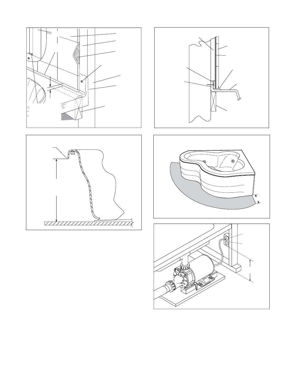 Service access, Electrical connections | Jacuzzi Bathroom Aids User Manual | Page 4 / 6