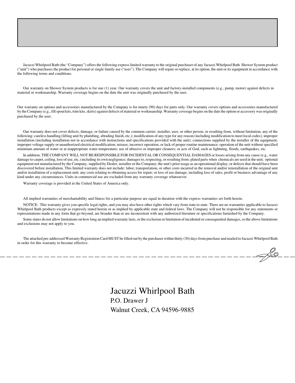 Jacuzzi whirlpool bath | Jacuzzi Neo Angle Shower System User Manual | Page 7 / 8