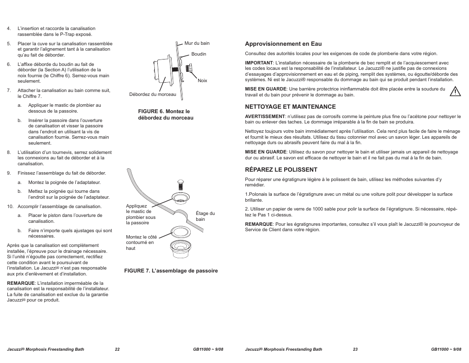 Jacuzzi MORPHOSIS GB11000 User Manual | Page 22 / 22