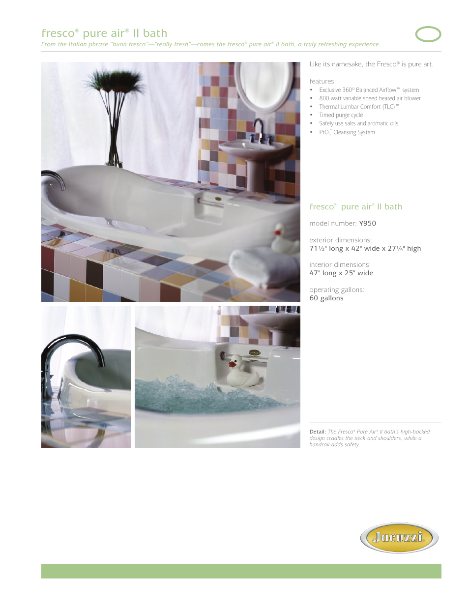 Jacuzzi Fresco Y950 User Manual | 2 pages