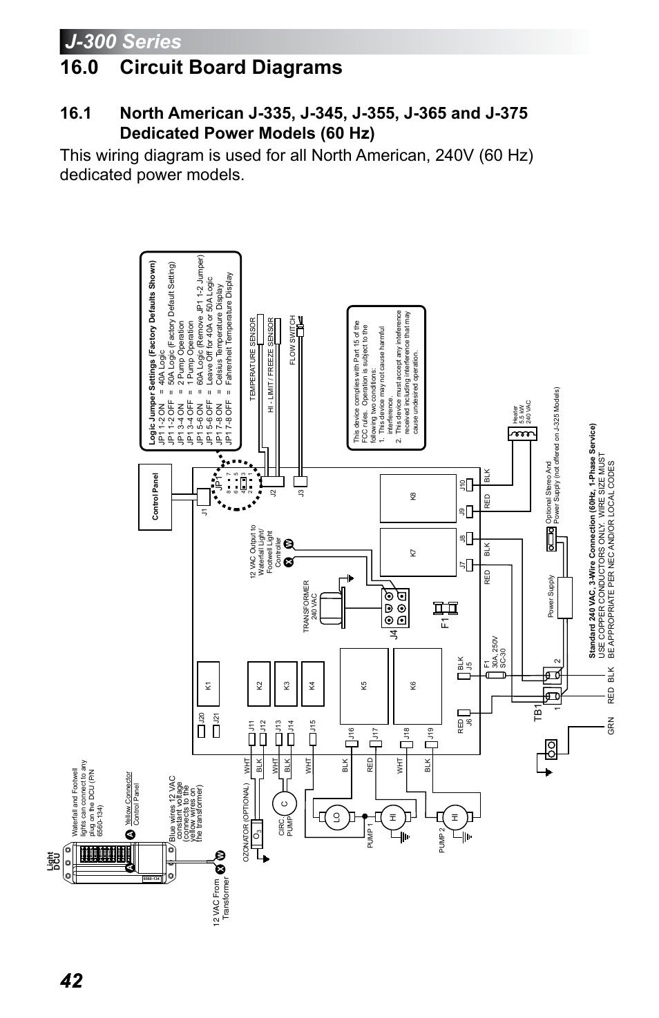 0 circuit board diagrams, Dedicated power models (60 hz) | Jacuzzi J - 355 User Manual | Page 46 / 68