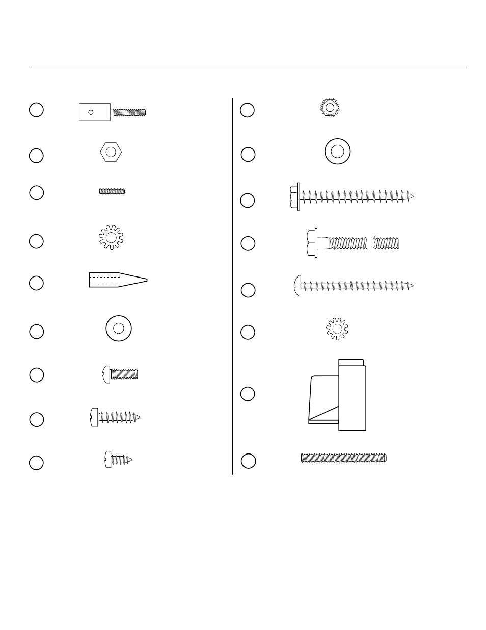 Shower tower hardware identification chart | Jacuzzi F258000 User Manual | Page 6 / 24