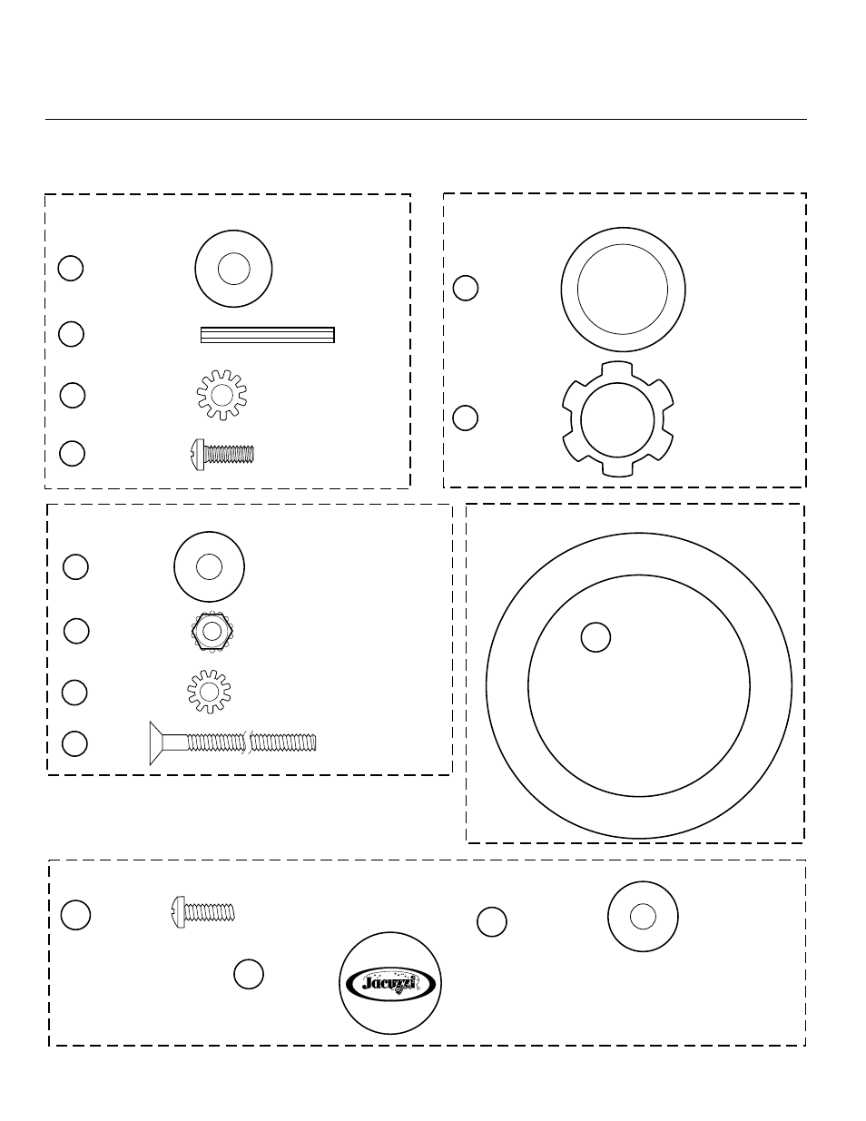 Shower tower hardware identification chart | Jacuzzi F258000 User Manual | Page 7 / 24