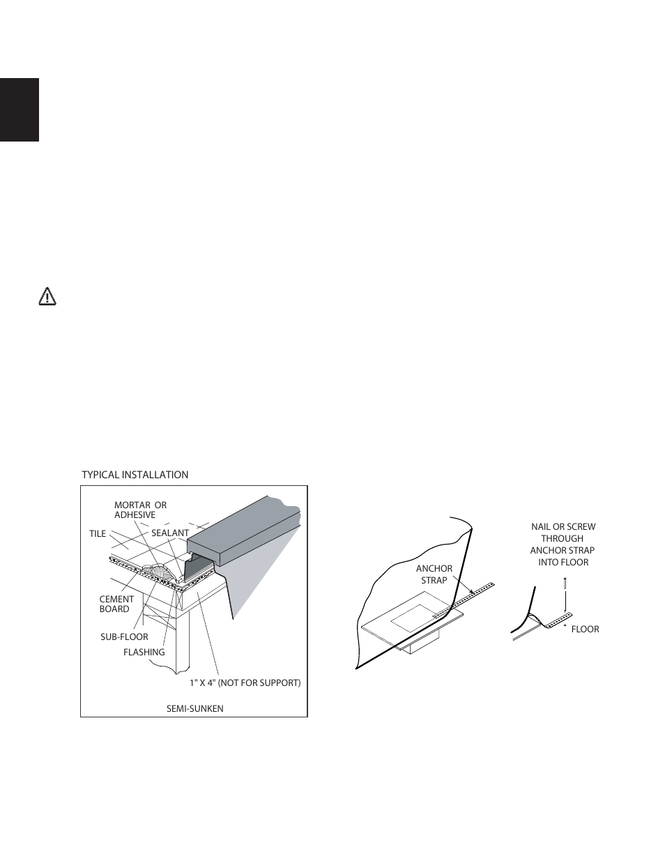 Drop-in tub installation instructions, Framing and support | Jacuzzi FUZION BATH SERIES 7260 User Manual | Page 12 / 26