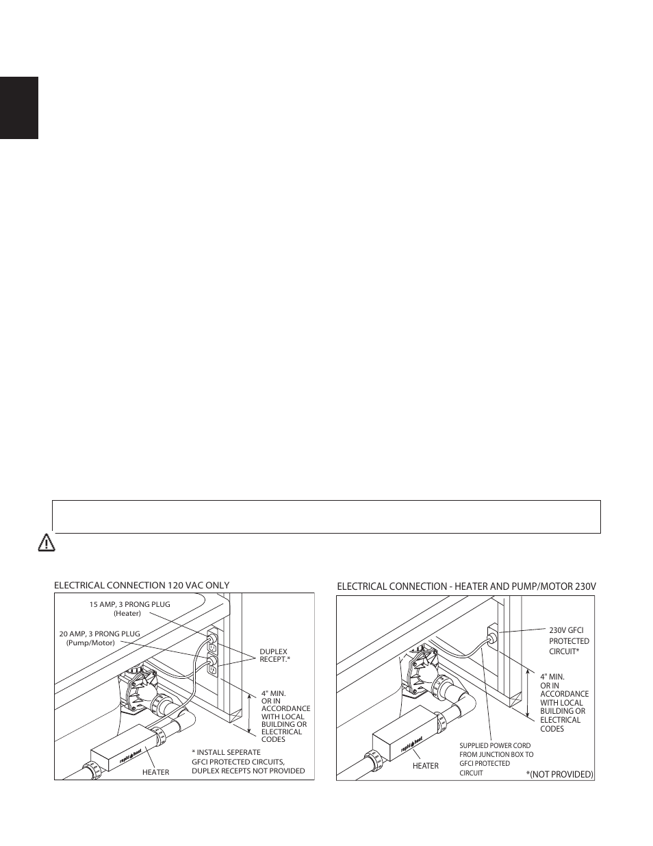 Installation instructions, Electrical connections | Jacuzzi FUZION BATH SERIES 7260 User Manual | Page 16 / 26