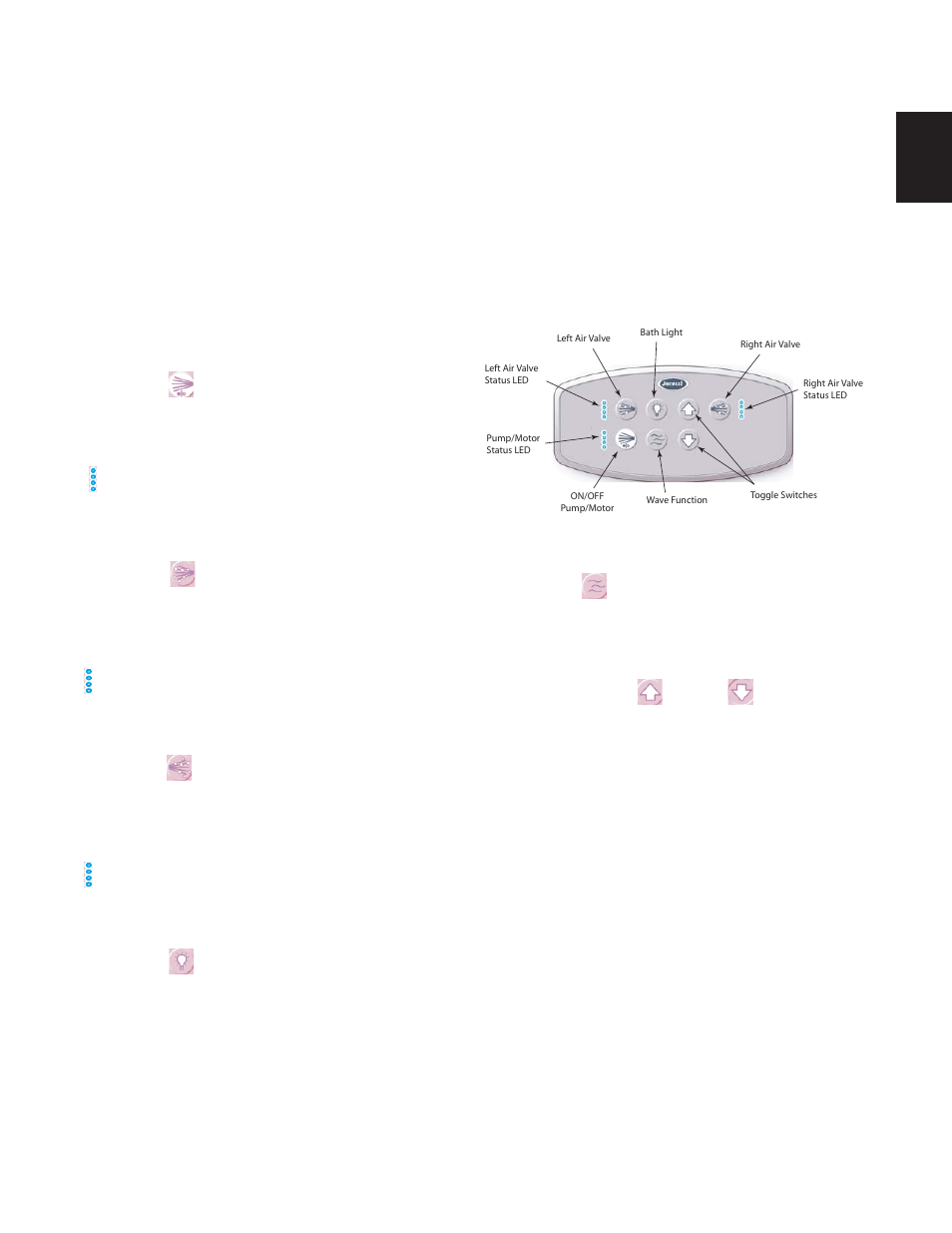 Operating instructions (cont'd), Electronic control panel operation, Normal operation | Jacuzzi FUZION BATH SERIES 7260 User Manual | Page 19 / 26