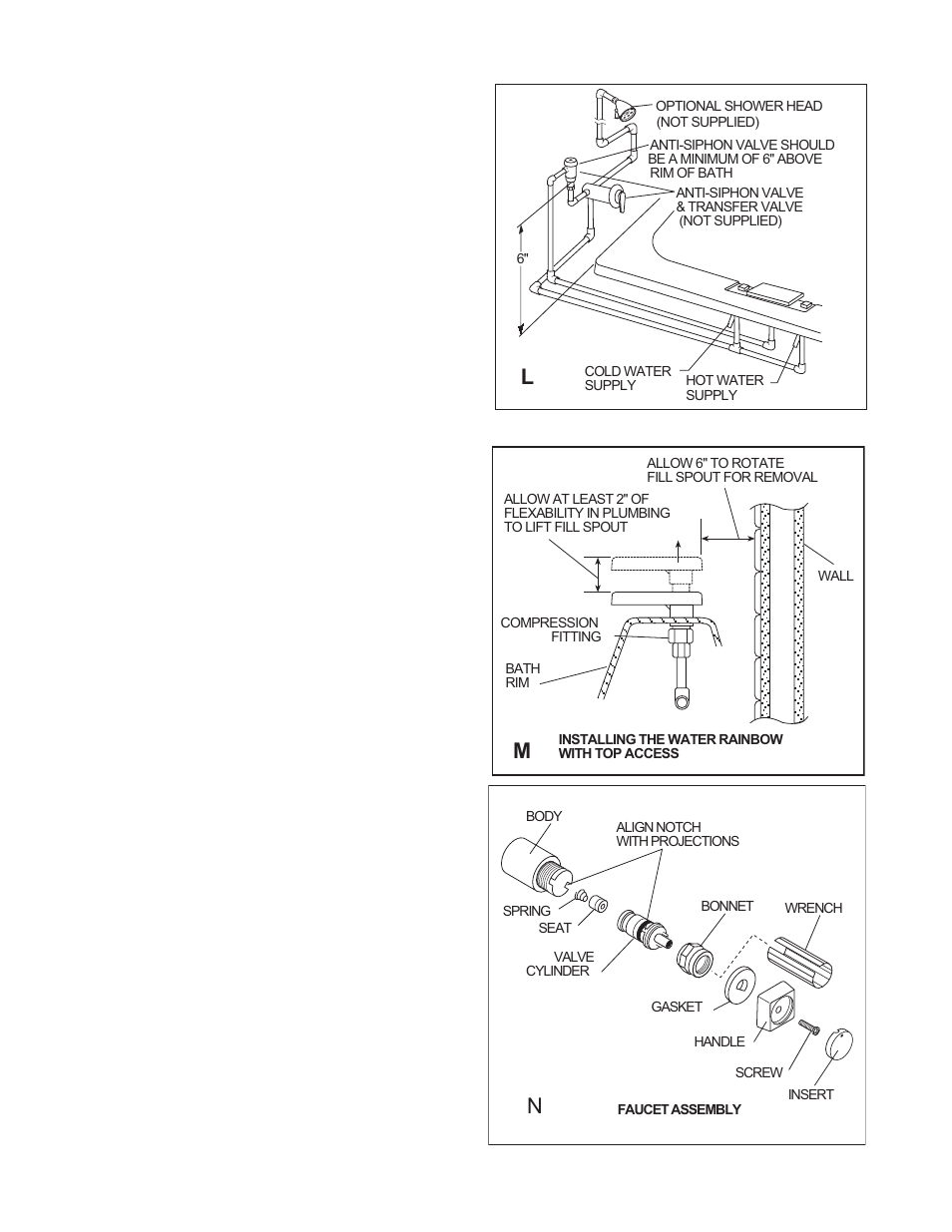 Installation for top access, Nfaucet valve replacement | Jacuzzi Faucet Kit User Manual | Page 5 / 8