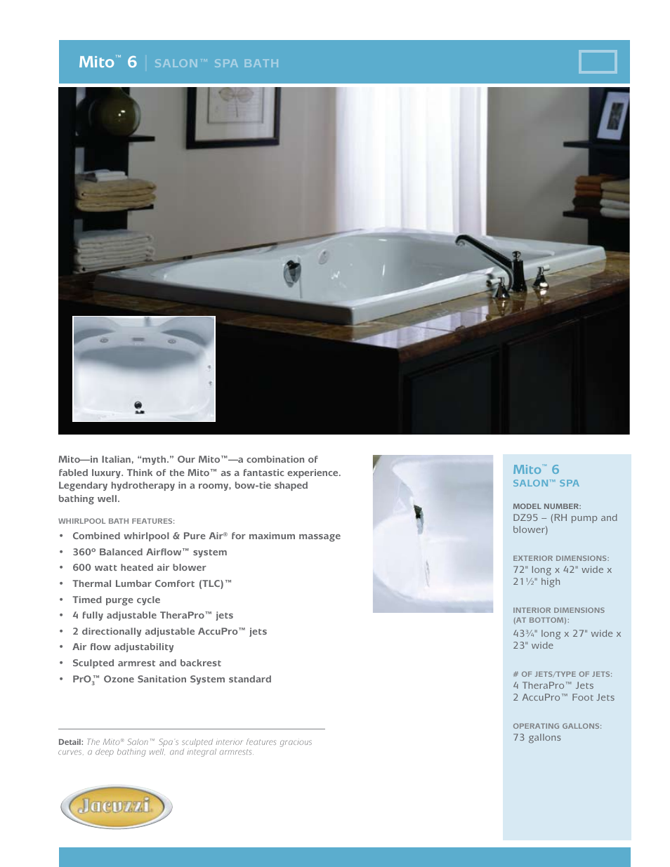 Jacuzzi Mito DZ95 User Manual | 2 pages