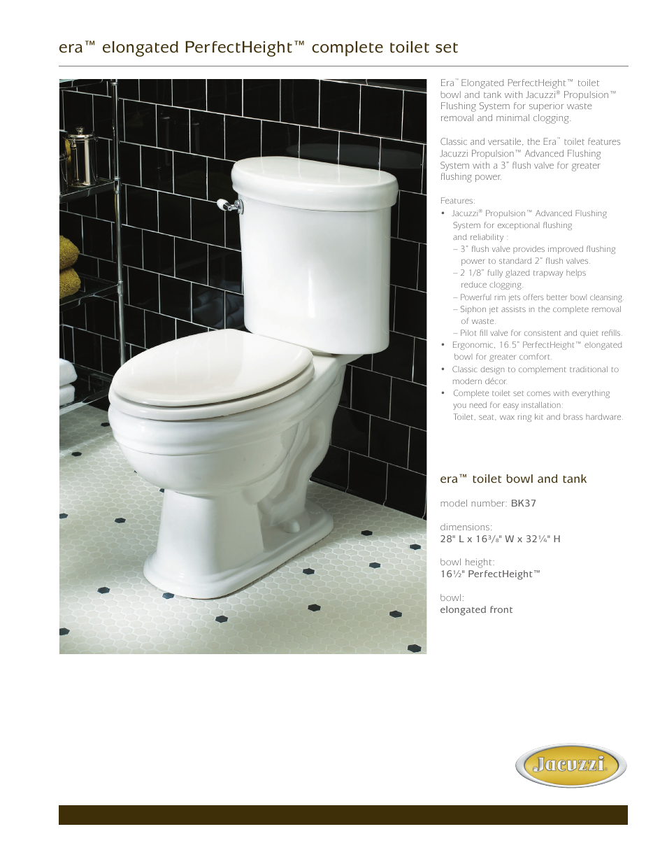 Jacuzzi BK37 User Manual | 2 pages